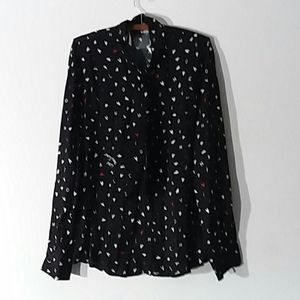 Love moschino blouse 12 Hearts tie neck nwt